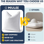 MIULEE 18x18 Pillow Inserts, Fluffy Down Alternative Filling Pack of 2 Ultra Soft Throw Pillows for Sofa Couch Bed