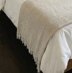Bed Blanket, Lightweight, Cotton-Rich Blend, 100% Recycled Cotton, Twin Size (57 x 79 Inch), Textured Woven Bedding, Easycare, Breathable Layering, Summer Coverlet, Dove Beige - color: Dove Beige, size: Twin