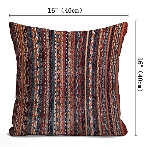 Nphuriy Turkish Pillow Cover 16x16 Inch, Vintage Persian Oriental Turkish Carpet Pattern Double Sided Decorative Pillow Case Cotton Linen Cushion Cover Decor 16x16 Inch Pillowcase for Home - color: Multi 38