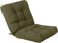 QILLOWAY Outdoor Seat/Back Chair Cushion Tufted Pillow, Spring/Summer Seasonal All Weather Replacement Cushions. (SAGE/Army Green)