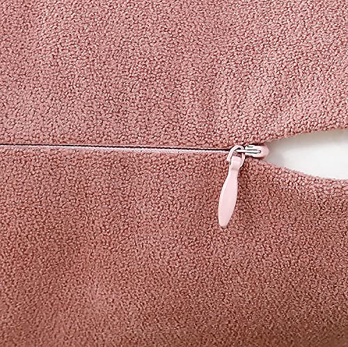 Jeneoo Decorative Dusty Rose Throw Pillow Covers Rustic Farmhouse Super Soft Square Chenille Comfy Solid Cushion Couch Cases for Sofa Bedroom Chair (Set of 2, 18 x 18 Inches) - color: Dusty Rose, size: 18" x 18" (Pack of 2)