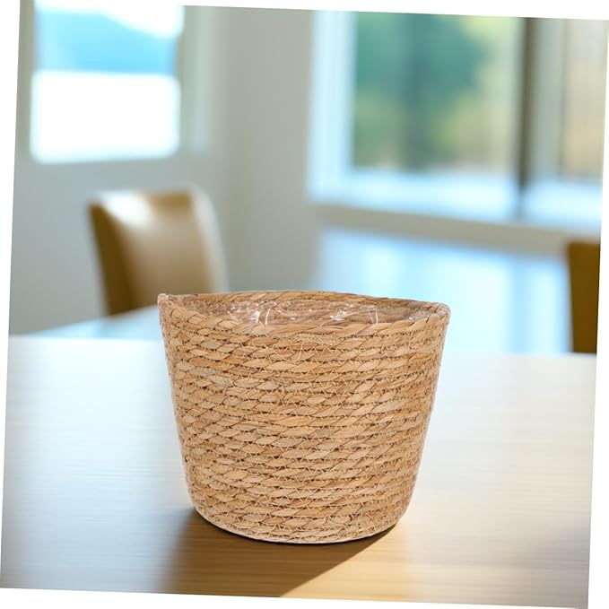 SUPVOX Boho Style Rattan Plant Pot Woven Basket for Indoor Plants Decorative Flower Container Indoor Liner