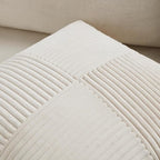 Fancy Homi 2 Packs Cream Decorative Throw Pillow Covers 16x16 Inch for Living Room Couch Bed Sofa, Rustic Farmhouse Boho Home Decor, Soft Corss Patchwork Corduroy Textured Square Cushion Case 40x40 cm