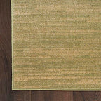 Nourison Home Nourison Essentials Green Gold 2'2" x 7'6" Area Rug - Easy Clean, Non Shedding, Bed Room, Living Room, Dining Room, Kitchen (8' Runner) - color: Green Gold, size: 2'2" x 7'6" (Runner)