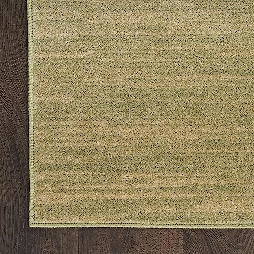 Nourison Home Nourison Essentials Green Gold 2'2" x 7'6" Area Rug - Easy Clean, Non Shedding, Bed Room, Living Room, Dining Room, Kitchen (8' Runner) - color: Green Gold, size: 2'2" x 7'6" (Runner)