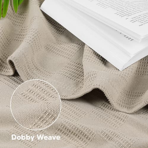 Utopia Bedding 100% Cotton Thermal Blanket Khaki Throw Size Soft, Lightweight, Breathable, Cozy Spring and Summer Blanket for Couch and Sofa, Home Room Decor Gifts for Women and Men (50x60 Inches) - color: Khaki, size: Throw
