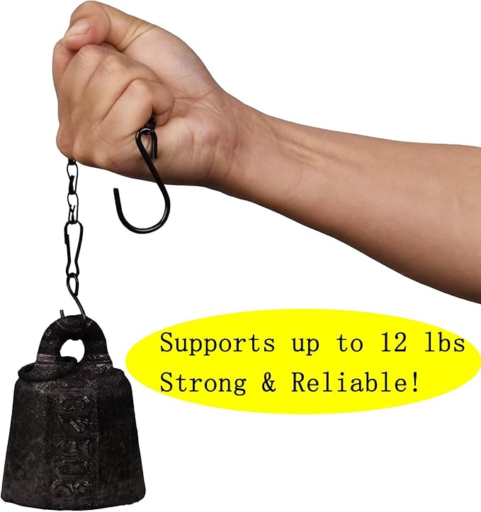 Chain for Hanging Plants,11 Inch Black Hanging Chain, Small Hanging Basket Chain Kits with Hooks for Bird Feeder Hanging Basket Extender Porch Wind Chime (Black, 11 Inch-12PCS)