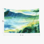 EMMTEEY Forest Mountain Tapestry - Colorful Mountain Landscape, Rain Forest, Green, 60x50, Perfect for Friends & Families