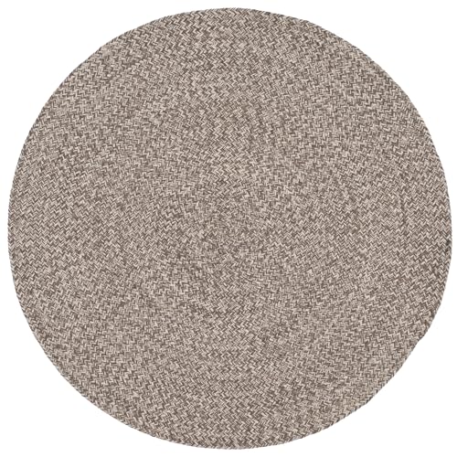 SAFAVIEH Braided Collection Area Rug - 3' Round, Ivory & Beige, Handmade Woven Cotton, Boho Reversible Style, Ideal for Living Room, Bedroom, Dining Space (BRD256B) - color: Ivory/Beige, size: 3' (Round)