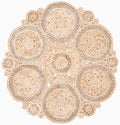 SAFAVIEH Natural Fiber Round Collection 5' Round Natural NF167A Handmade Boho Charm Farmhouse Jute Area Rug - size: 5' (Round)