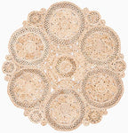 SAFAVIEH Natural Fiber Round Collection 4' Round Natural NF167A Handmade Boho Charm Farmhouse Jute Area Rug - size: 4' (Round)
