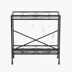 Zhongma 2 Tier Window Height Sturdy Metal Plant Stand with Wheels, 36.6x16x39.4 Inch High, Heavy Duty Succulent Shelf for Home Indoor and Outdoor, 440 LBS Capacity & Heavy Duty Construction