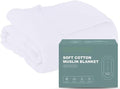 Cosy Family 100% Cotton Muslin Bed Blanket - Breathable & Lightweight, 55x80 Inches, White
