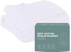 Cosy Family 100% Cotton Muslin Bed Blanket - Breathable & Lightweight, 55x80 Inches, White