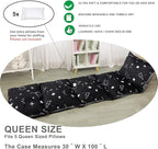 Floor Lounger Pillow casing for boy Girl,Without pillow, Soft Minky Plush, Black Constellation Print, Cover/Sleeve Only! Perfect Reading, Watching TV Cushion - great for Sleepovers, Queen Size;