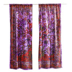Popular Handicrafts Indian Hippie Bohemian Beautiful Tie Dye Tree of Life Birds Curtain Panels Purple - color: Purple, size: 38"W x 83"L (Pack of 2)