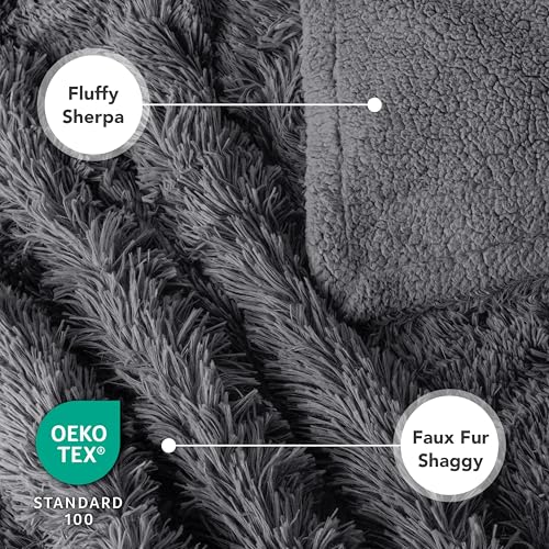 PetAmi Waterproof Dog Blanket for Couch, Bed & Furniture,Reversible Sherpa & Faux Fur Pet Blanket, Leakproof Blanket for Puppy Cat, Washable Soft Calming Pet Couch Protector (29x40, Gray) - color: Grey, size: Medium (29x40)