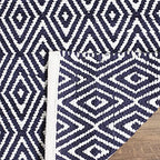 SAFAVIEH Boston Collection 5' x 8' Navy BOS682D Handmade Flatweave Cotton Area Rug - color: Navy, size: 5' x 8' (Rectangular)