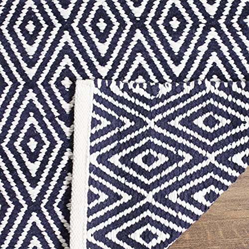 SAFAVIEH Boston Collection 4' x 6' Navy BOS682D Handmade Flatweave Cotton Area Rug - color: Navy, size: 4' x 6' (Rectangular)