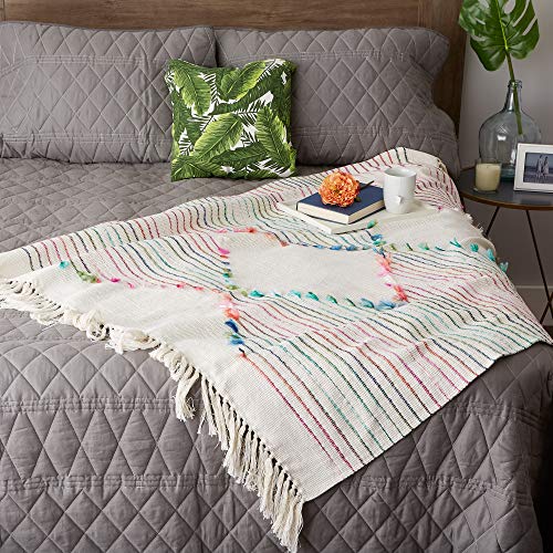 DII Multi Color Diamond Cut Throw, 50x60 with 2.5" Fringe - color: Multicolor