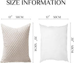 Softalker Throw Pillow Covers 12x20 Inch, Set of 2, Soft Corduroy Boho Stripe Decorative Pillow Cover, Couch Fluffy Pillow Cover for Farmhouse Home Decor Bed Living Room, Beige