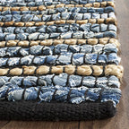 SAFAVIEH Cape Cod Collection Area Rug - 10' x 14', Blue & Natural, Handmade Flat Weave Braided Jute & Cotton, Ideal for High Traffic Areas in Living Room, Bedroom (CAP363A) - size: 10' x 14' (Rectangular)