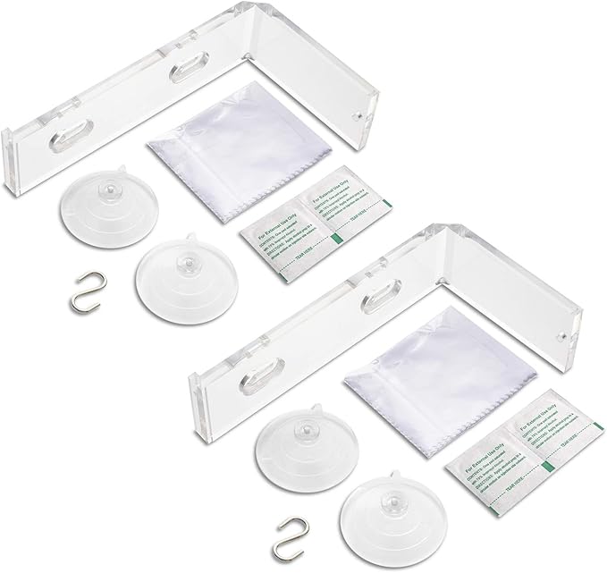 Impresa Suction Cup Window Plant Hanger - 2-Pack, Glossy Green Acrylic Easy Install Hook for Hanging Plants - Indoor & Outdoor Use Window Suction Cups & Hooks