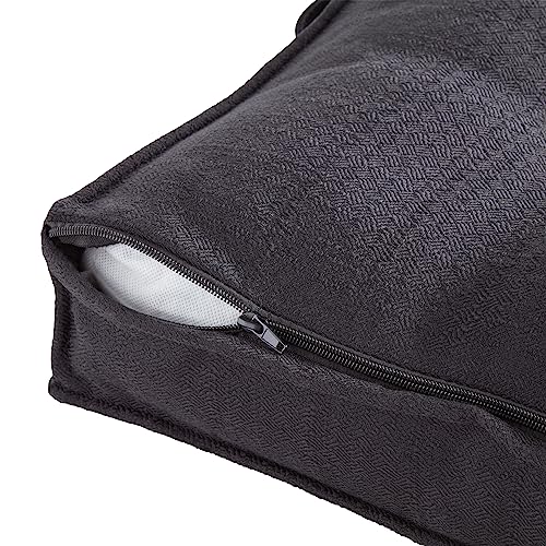 Square Tufted Floor Pillow with Removable Cover, Black, Large (40") - color: Black, size: Large (40")