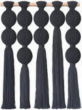Jakalin Macrame Wall Hanging Black Boho Wall Art Tassel Wall Decor Modern Fiber Wall Art for Living Room Bedroom Office