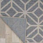 Rugshop Blue Contemporary Geometric Indoor/Outdoor Area Rug — Hose Washable for Hallway, Entryway and Kitchen, 2'3" x 6' - size: 2'3" x 6' (Rectangular)