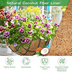 Riare 4 Pack 14 Inch Round Coco Liners Replacement, 100% Natural Coconut Coir Liners for Hanging Baskets, Garden Flower Vegetables Planter Pot, Window Box, Fence, Decks - size: 14inch