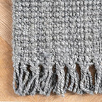 Nuloom Daniela Grey, 5' x 7'6", Handmade, Jute, Tassel, Soft and Textured, High Traffic, Stain Resistant, Easy Clean, Durable Area Rug for Bedroom, Living Room, Dining Space, Foyer, Entryway - color: Grey, size: 5' x 7'6" (Rectangular)