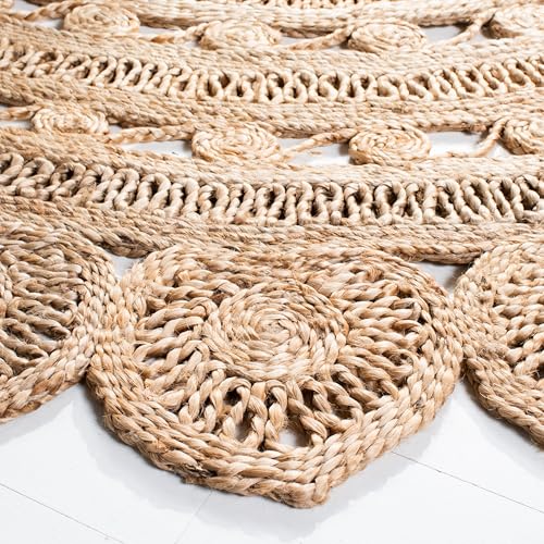 SAFAVIEH Natural Fiber Collection Area Rug - 4' Round, Natural, Handmade Boho Charm Farmhouse Jute, Ideal for High Traffic Areas in Living Room, Bedroom (NF160A) - color: Natural, size: 4' (Round)