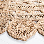 SAFAVIEH Natural Fiber Round Collection 7' Round Natural NF160A Handmade Boho Charm Farmhouse Jute Area Rug - color: Natural, size: 7' (Round)