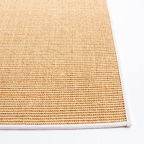 Martha Stewart SAFAVIEH x Collection Area Rug - 2'3" x 8' Runner, Natural & White, Sisal & Jute, Ideal for Living Room, Hallway, Foyer, Entryway, Bedroom (MSR9501H) - color: Natural/White, size: 2'3" x 8' (Runner)
