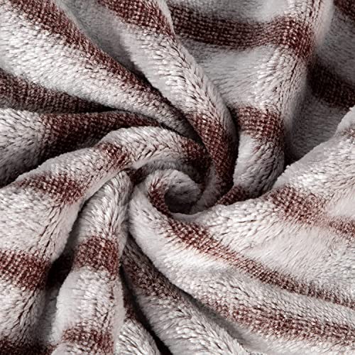 MACEVIA Flannel Fleece Throw Blanket, Zebra Print for Women, Brown and Grey Throw, Soft Animal Print Blankets Cozy for Bed Sofa Couch 260GSM, Suitable for All Seasons (Brown Zebra,50x60inches) - color: 3d Brown Zebra Print, size: Flannel Fleece (50x60 IN)