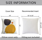 Boho Geo Decorative Throw Pillow Cover, Decorative Colored Pillowcase for Couch Sofa Bed Stylish Decor, Simple Cotton Textured Cushion Sham, Square 18 inches, 1PC(Yellow Mustard Orange)