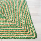 SAFAVIEH Cape Cod Collection Area Rug - 2'3" x 4', Green & Natural Brown, Handmade Jute & Cotton, Woven Braided Design (CAP202Y) - color: Green/Natural, size: 2'3" x 4' (Rectangular)