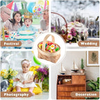Gadpiparty 36pcs Mini Baskets Party Favor, Mini Woven Baskets With Handles, 4.72 Inch Small Tiny Wooden Candy for Weddings Holidays Easter Party Decor and Kids Crafts