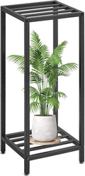 IBUYKE 30 Inch Tall Plant Stand Indoor, 2 Tier Metal Corner Plant Stand, Modern Square Plant Shelf Flower Stand for Living Room Patio Balcony Garden, Black TMJ070B