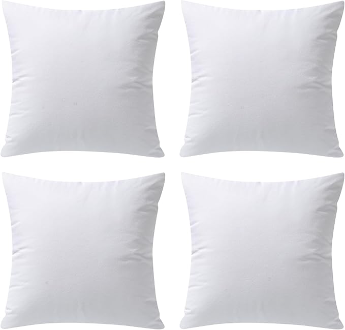 Phantoscope 18x18 Pillow Inserts, Set of 4 Lightweight Down Alternative Throw Pillows for Couch, Soft Indoor Decorative Pillow Forms Cushion Inserts for Bed