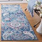 SAFAVIEH Madison Collection Runner Rug - 2'3" x 8', Blue & Grey, Boho Chic Glam Paisley Design, Non-Shedding & Easy Care, Ideal for High Traffic Areas in Living Room, Bedroom (MAD600M) - color: Blue/Grey, size: 2'3" x 8' (Runner)