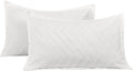 Nanko 2 Pack Standard Size Pillow Shams Set, White Boho Tufted Soft Microfiber Pillowcases，Modern Farmhouse Pillowshams for Men and Woman 20 x 26 Inch