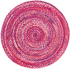 SAFAVIEH Braided Collection Area Rug - 3' x 5' Oval, Pink & Fuchsia, Handmade Country Farmhouse Reversible Cotton, Ideal for High Traffic Areas in Living Room, Bedroom (BRD452U) - color: Pink/Fuchsia, size: 3' x 5' (Oval)