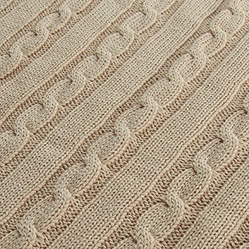 NTBAY 100% Pure Cotton Cable Knit Toddler Blanket, Super Soft Warm Breathable 30x40 Baby Blanket for Crib, Stroller, Nursery, Travel, Newborn, 30x40 Inches, Apricot - color: Apricot