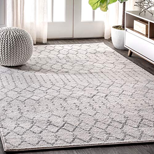 JONATHAN Y Boho Vintage Diamond Cream/Gray Indoor Area Rug 5X8 ft, Moroccan Hype for Living Room, Bedroom, Kitchen, Office, Easy-Cleaning, High Traffic, Pet-Friendly, Non-Shedding (MOH101B-5) - color: Cream/Gray, size: 5'3" x 7'7" (Rectangular)
