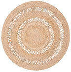 SAFAVIEH Natural Fiber Collection Area Rug - 10' Round, Natural, Handmade Boho Country Charm Jute, Ideal for High Traffic Areas in Living Room, Bedroom (NFB254A) - size: 10' (Round)
