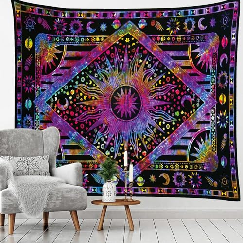 Starry Sky Astrology Tapestry – Celestial Space Constellation Wall Hanging for Bedroom, Living Room, Office - color: Astrological Chart, size: 59"L x 51"W