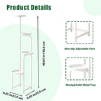 Plant Stand Indoor Outdoor 4 Tier Metal Plant Shelf for Multiple Plants Corner Flower Holders for Living Room Balcony Bedroom Patio Garden, Black (White, 4-Tier)