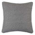 Yeiotsy 2pcs Houndstooth Throw Pillow Covers Geometric Cushion Case for Couch Sofa Bed and Chair Made of Cotton and Linen (18 X 18 Inches, Black) - color: Black